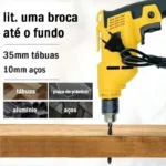 Furadeira Parafusadeira Elétrica 850w 10mm Chave De Mandril Amarelo 110v 50hz/60hz - Imagem 7