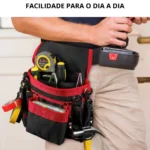 Cinto Pochete Porta Ferramentas Eletricista Carpinteiro Facilidade - Imagem 3
