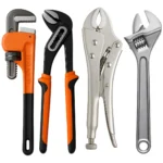 Kit Chave Inglesa Alicate Bomba Grifo Alicate Pressão Prateado.