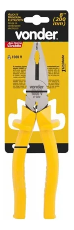 Alicate Universal Profissional Utilidades Variadas 1000v 8" Isolado Antiderrapante Polegadas Eletrecista Corte Cabo Emborrachado Multifuncional Diagonal - Imagem 3