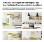 Furadeira Parafusadeira Elétrica 850w 10mm Chave De Mandril Amarelo 110v 50hz/60hz - Imagem 4