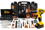 Jogo De Ferramentas 169 Peças Com Maleta E Furadeira Parafusadeira Sem Fio A Bateria Tb-12e 12v 3/8 10mm The Black Tools