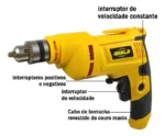 Furadeira Parafusadeira Elétrica 850w 10mm Chave De Mandril Amarelo 110v 50hz/60hz - Imagem 2